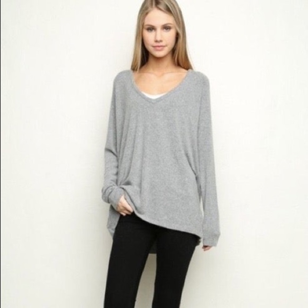 Brandy Melville Light Grey Basic Sweater - image 1